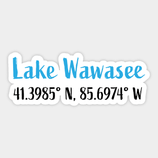 Lake Wawasee coordinates Sticker